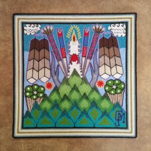 Huichol Indian Yarn Painting - 12" x 12"