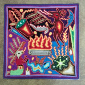 Huichol Indian Yarn Painting - 12" x 12"