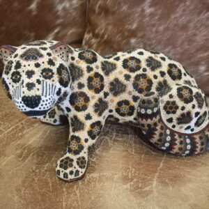 Jaguar Curled Tail Huichol Tiny Beaded