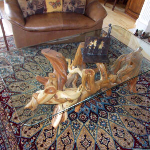 Glass Top Table with Juniper Legs