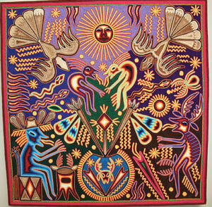 Huichol Indian Yarn Painting - 24