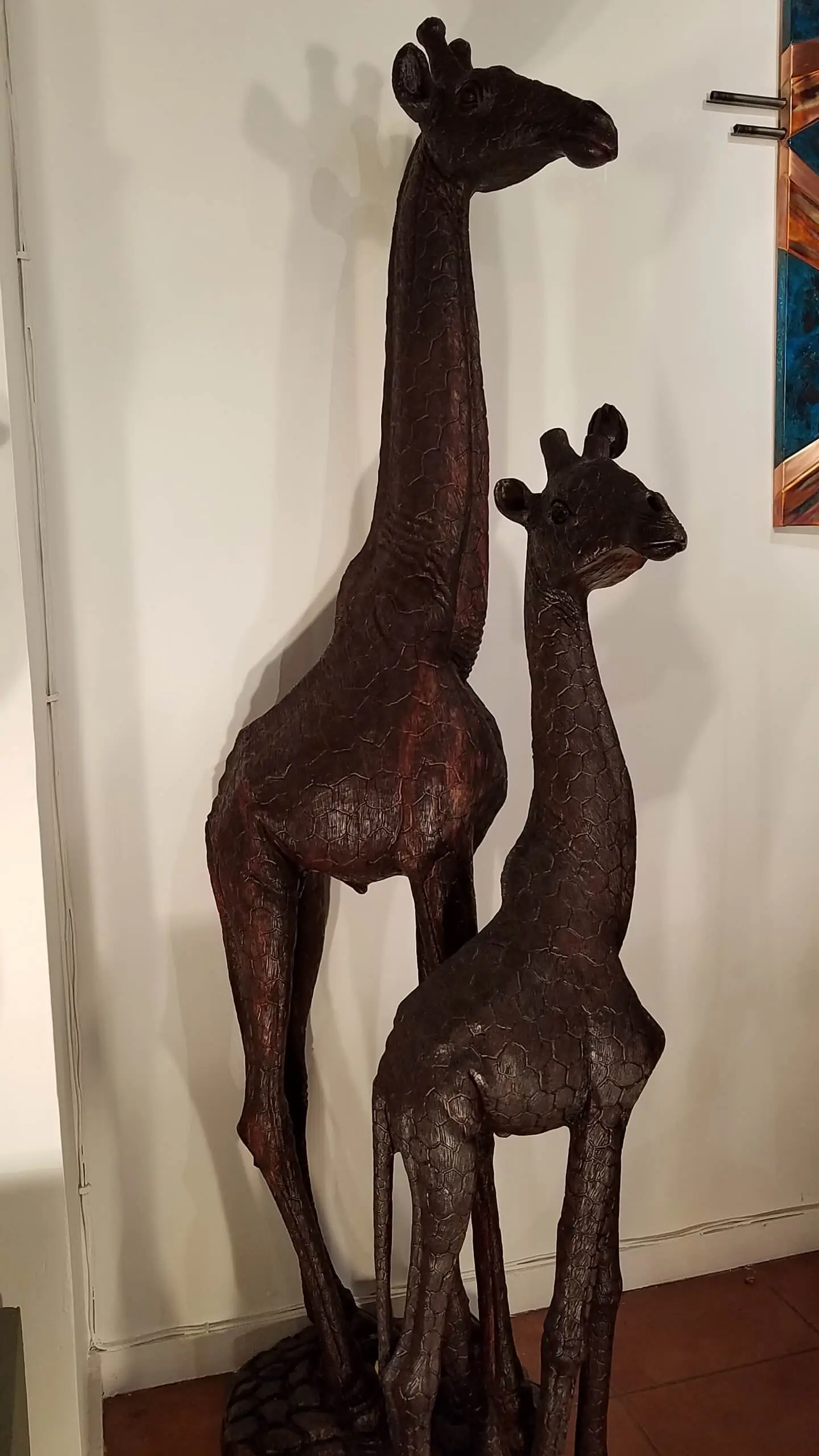 Zimbabwe Carved Wood Giraffes