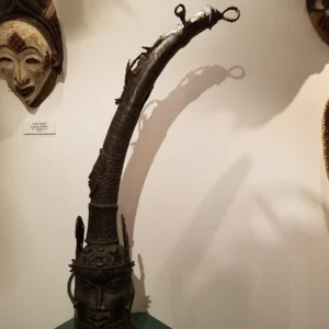Benin Bronze Helmet Tusks