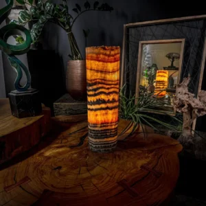 Tangerine Sierra Onyx Crystal Table Lamp