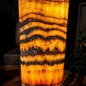 Tangerine Sierra Onyx Crystal Table Lamp