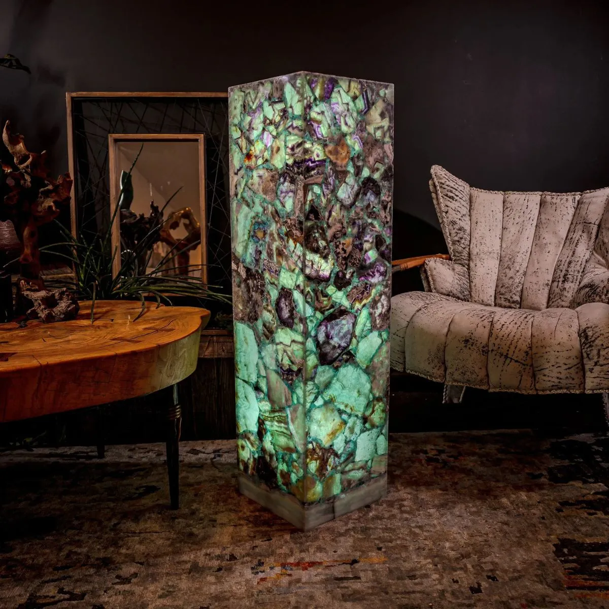 Fluorite Crystal Floor Lamp