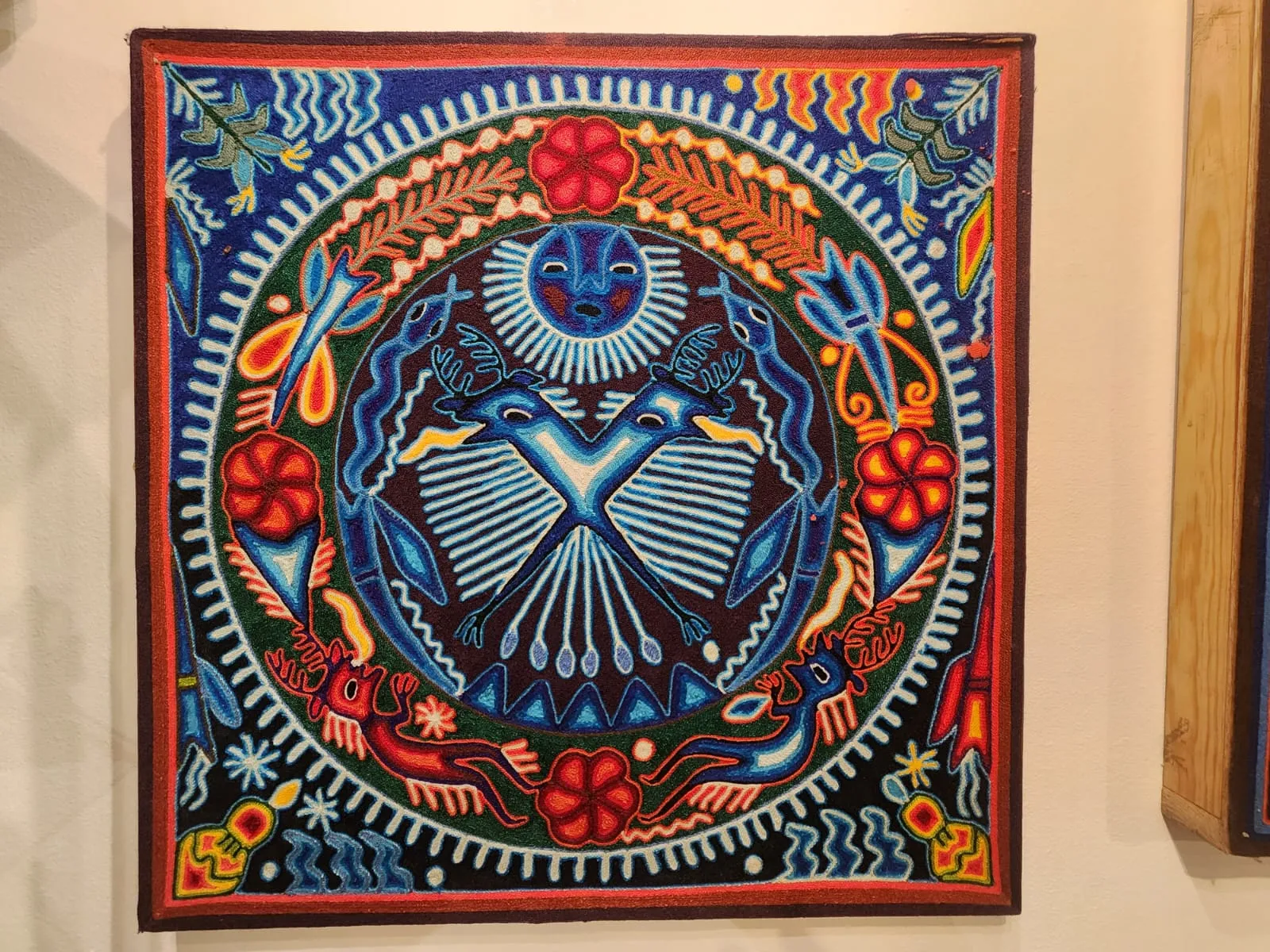 Huichol Yarn Painting - 24inchx24inch-5-1