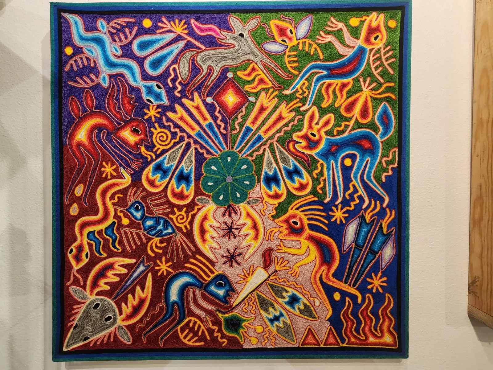 Huichol Yarn Painting - 24inchx24inch-6-1