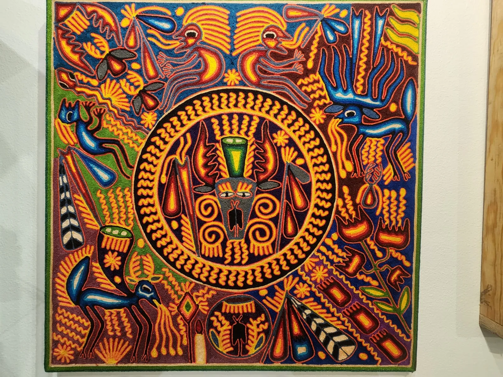 Huichol Yarn Painting - 24inchx24inch-8-1
