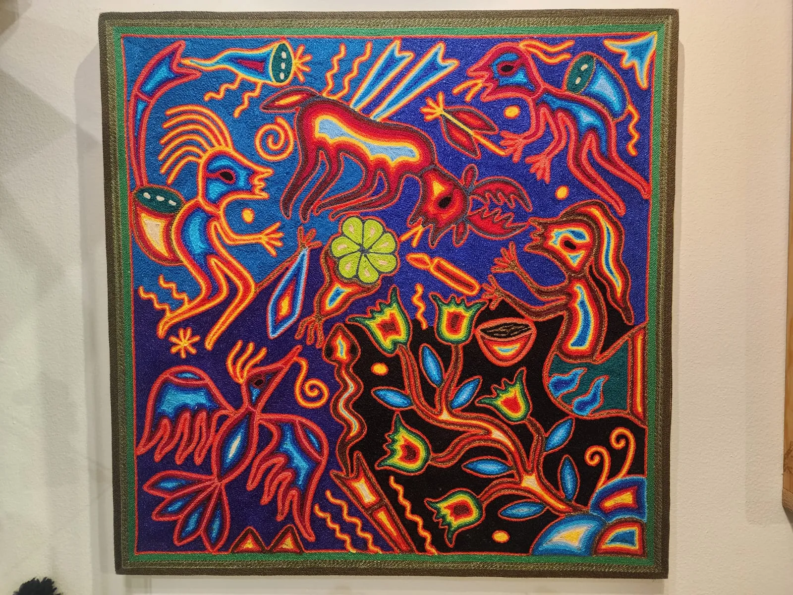 Huichol Yarn Painting - 24inchx24inch-9-1