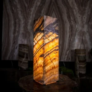 Aqua Onyx Lamp Small Square Table Lamp