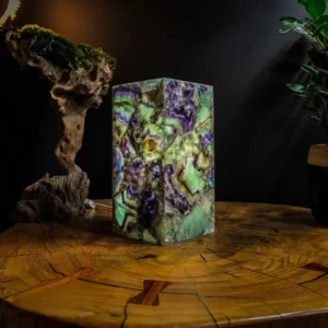 Fluorite Crystal Table Lamp Miniature Size