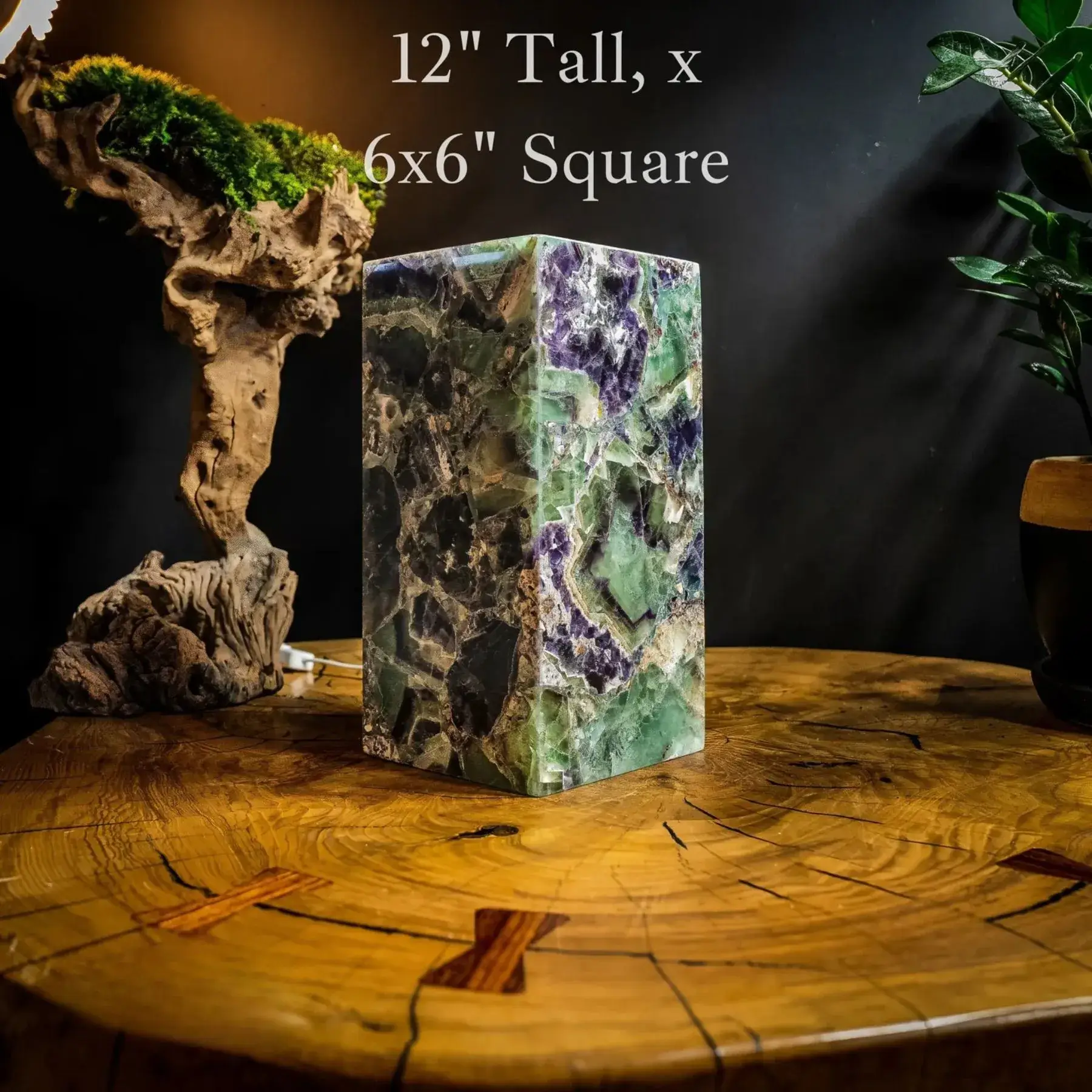 Fluorite Crystal Table Lamp #10 (Miniature Size)