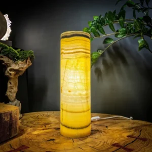 Honeycomb Onyx Lamp Cylinder Table Lamp