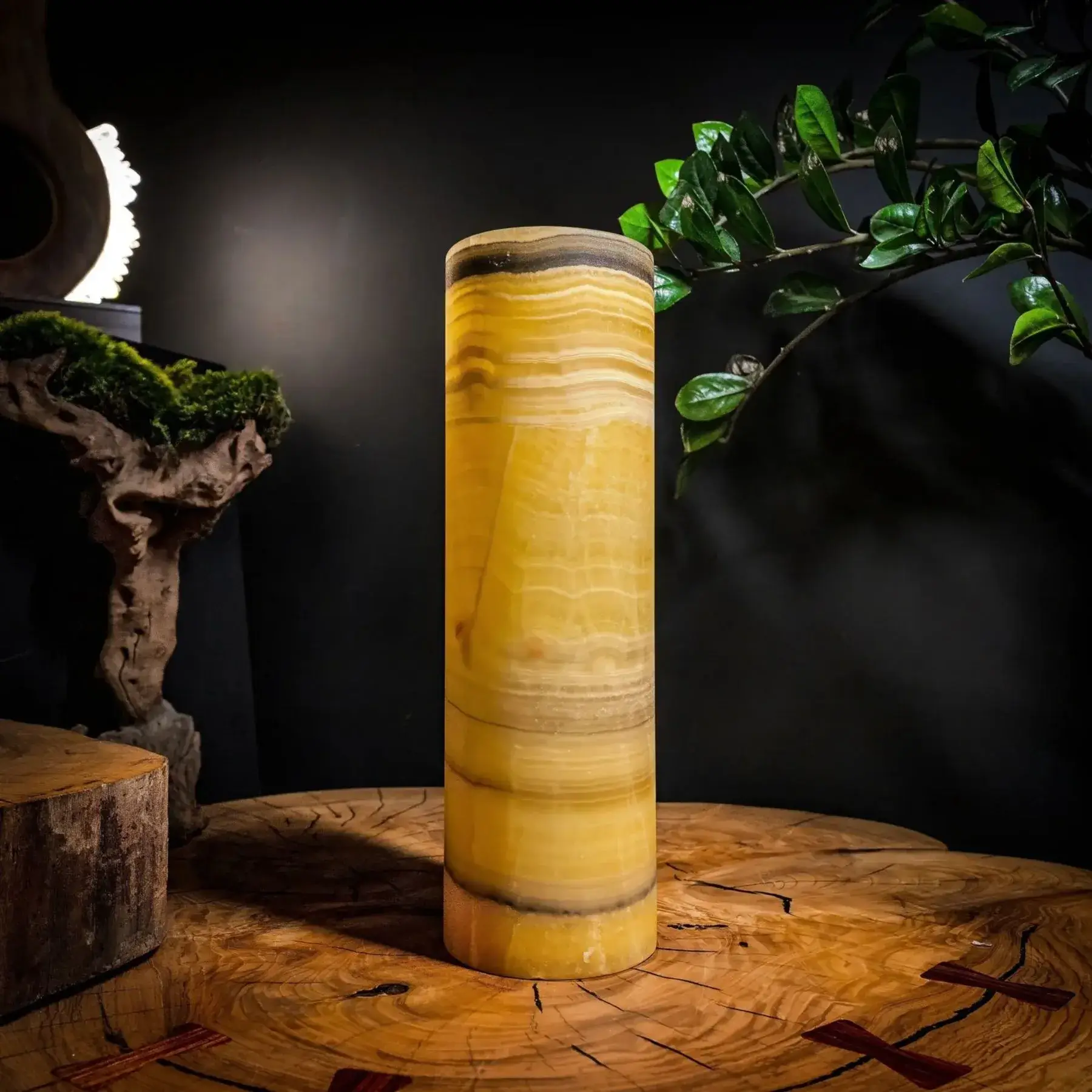 Honeycomb Onyx Lamp (Cylinder Table Lamp #2)