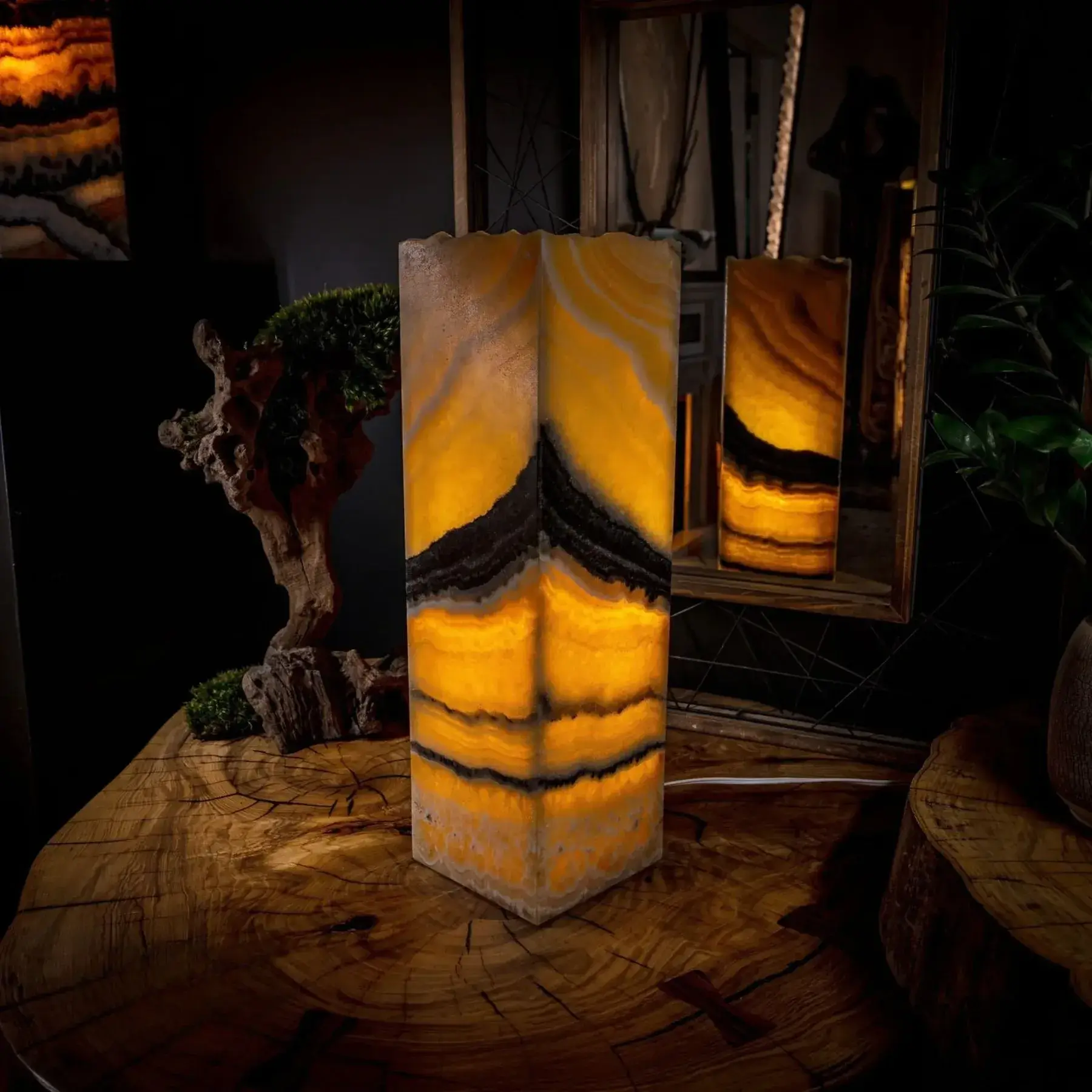 Honeycomb Onyx Table Lamp #2