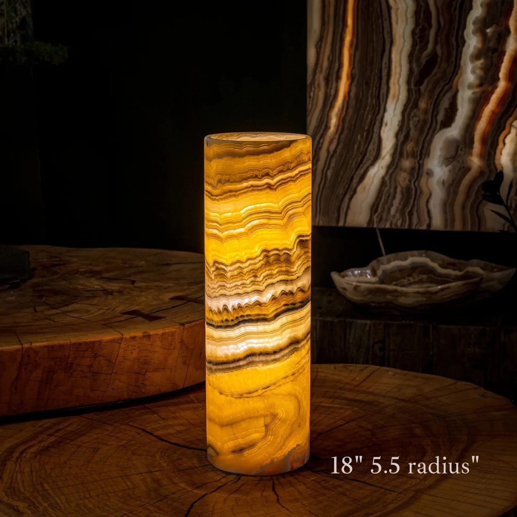 Honeycomb Onyx Table Lamp (Cylinder #8)