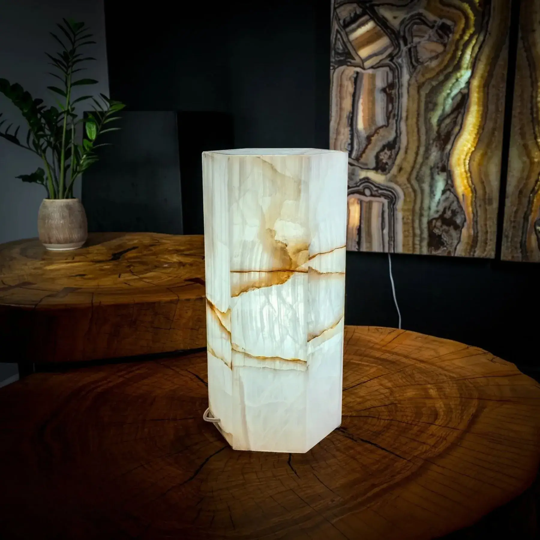 Ice Onyx Lamp (Hexagon Table Lamp #1)