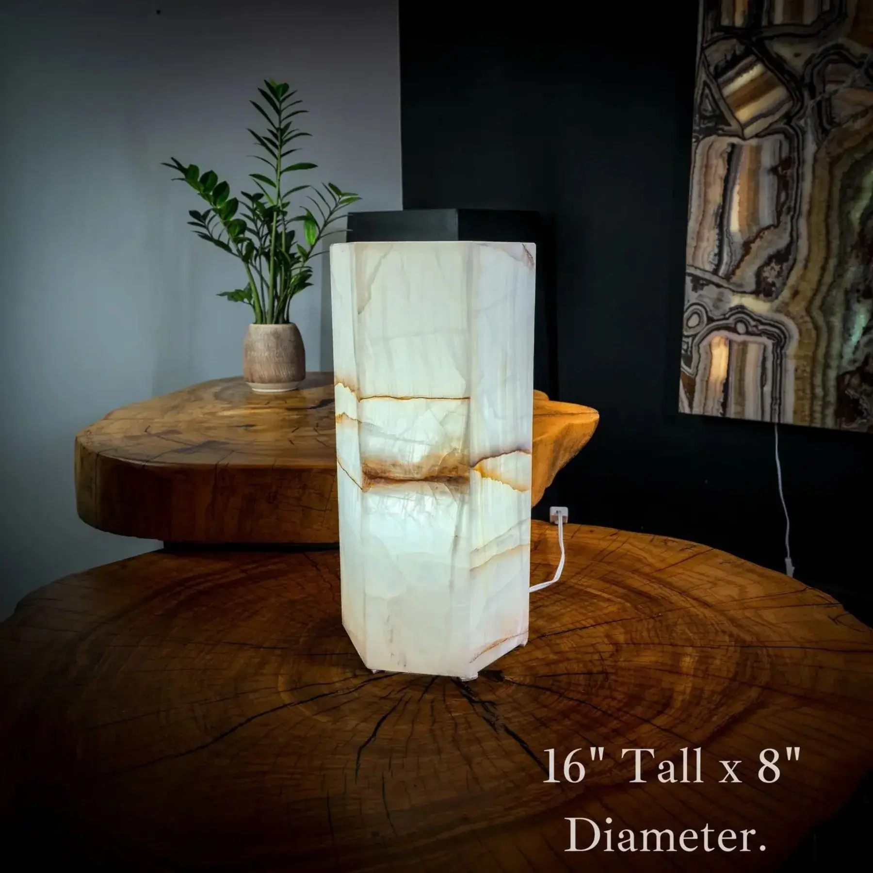 Ice Onyx Lamp (Hexagon Table Lamp #1)