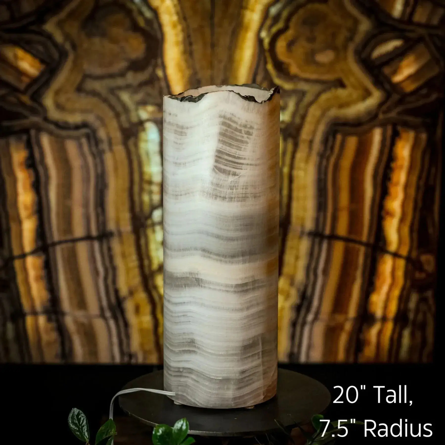 Ice Onyx Table Lamp (Live Edge #2)