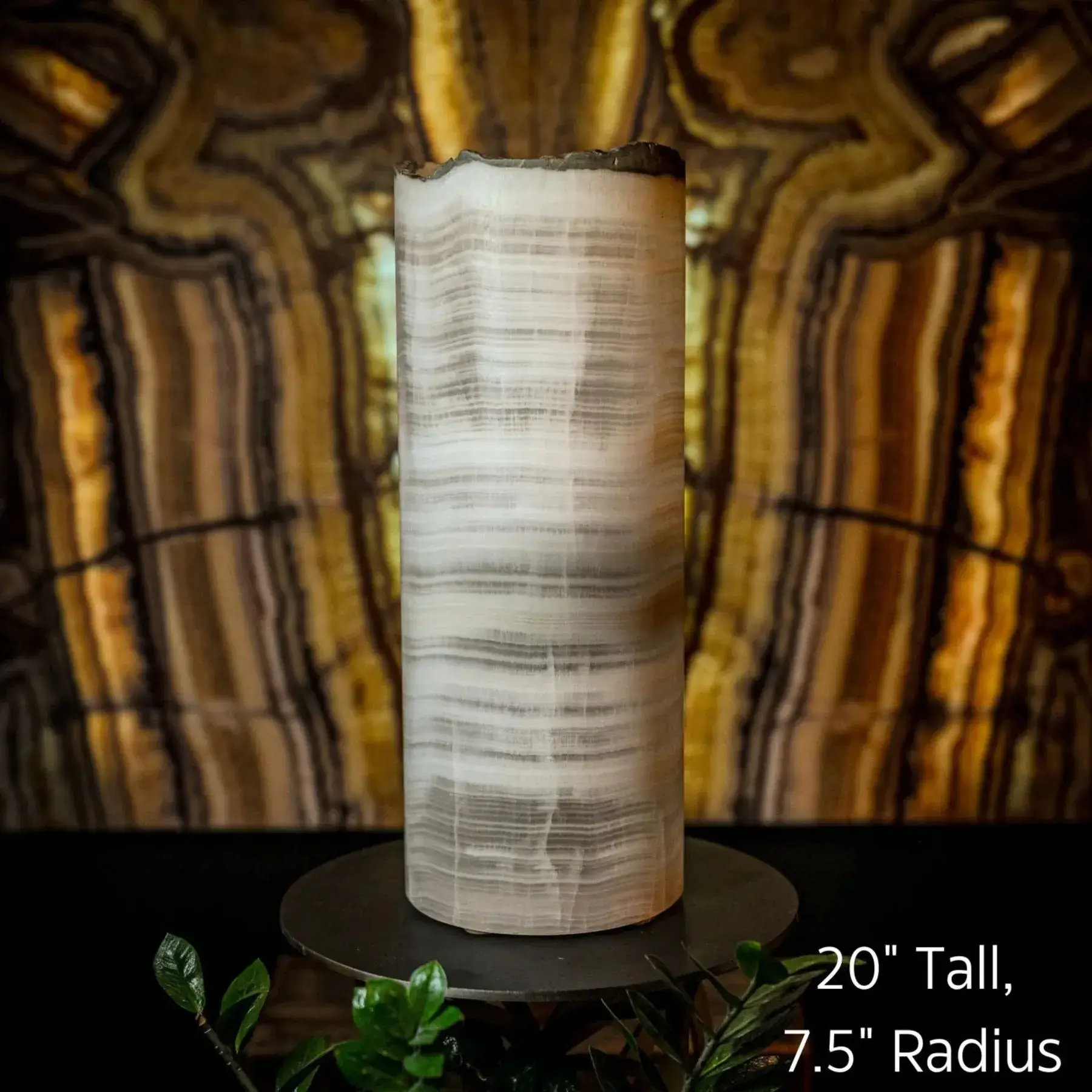 Ice Onyx Table Lamp (Live Edge #3)