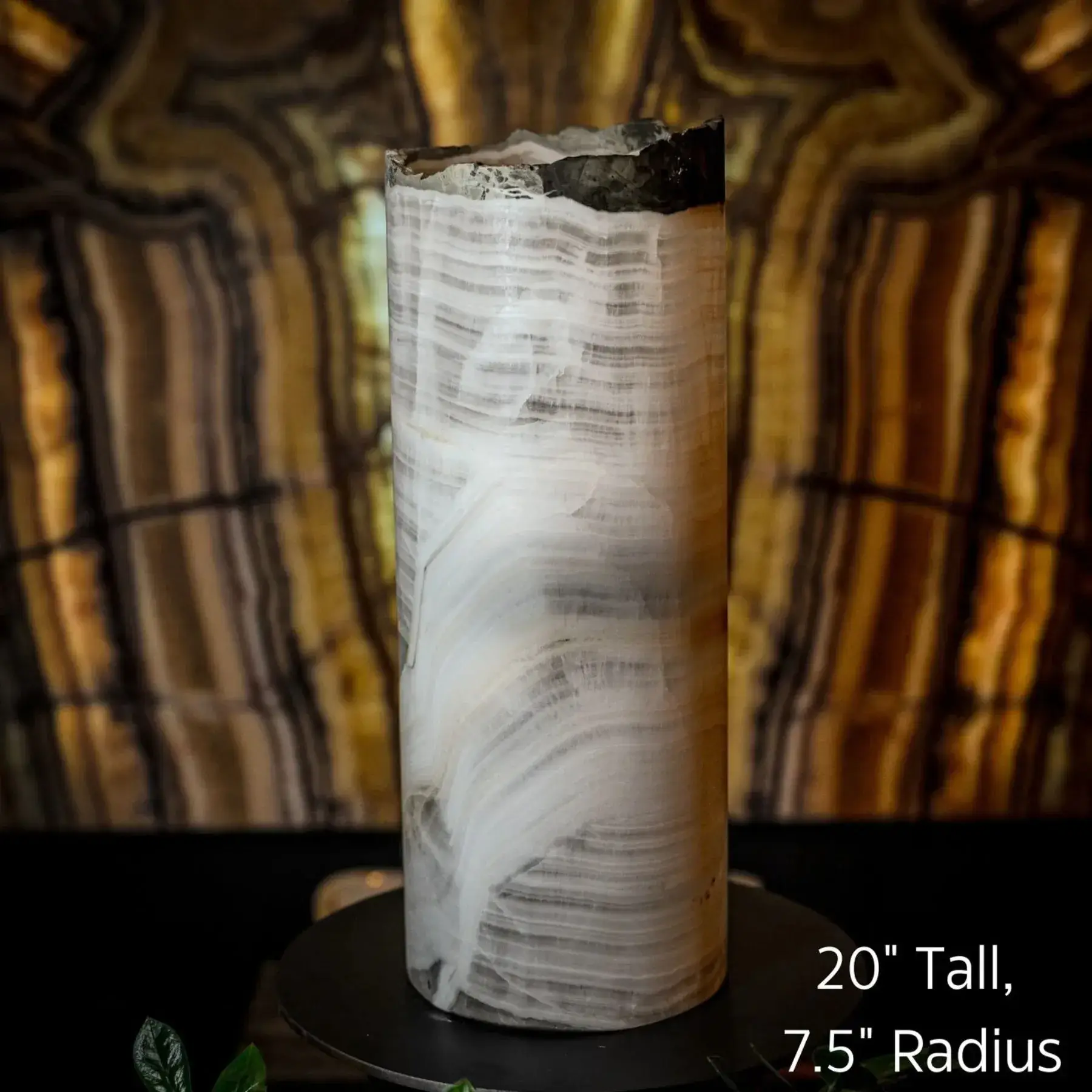Ice Onyx Table Lamp (Live Edge #4)