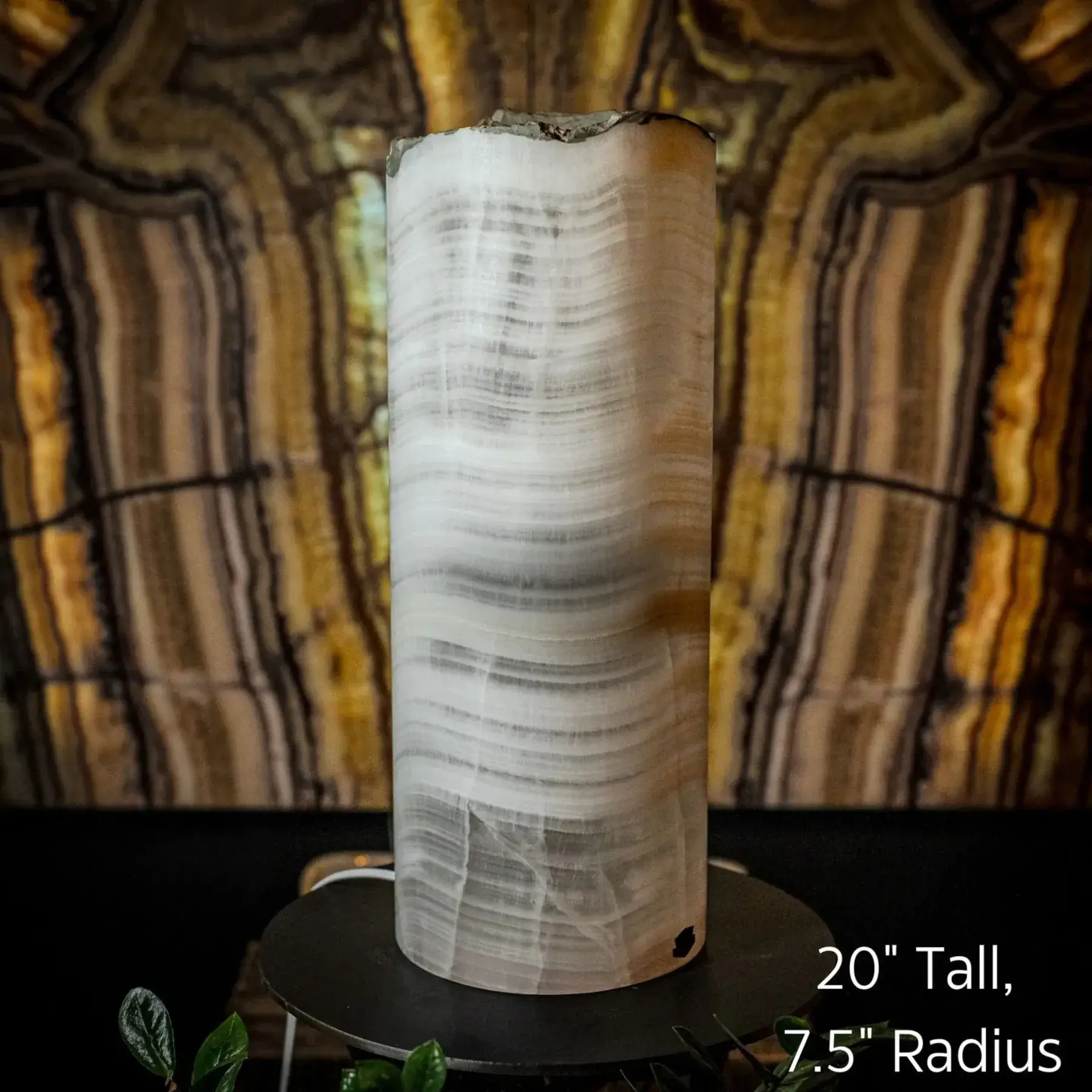 Ice Onyx Table Lamp (Live Edge #5)