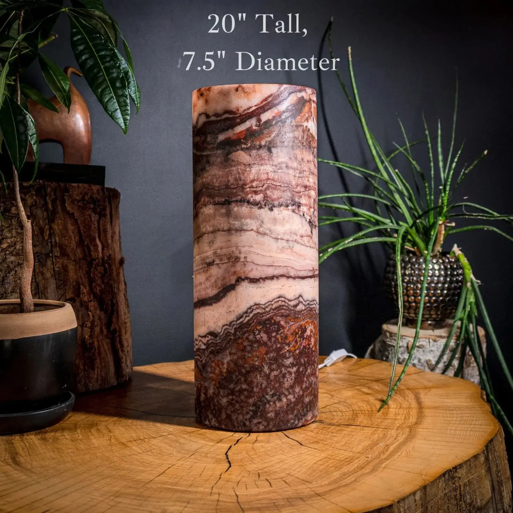 Razzberry Rosa Onyx Lamp (Medium Table Lamp #3)