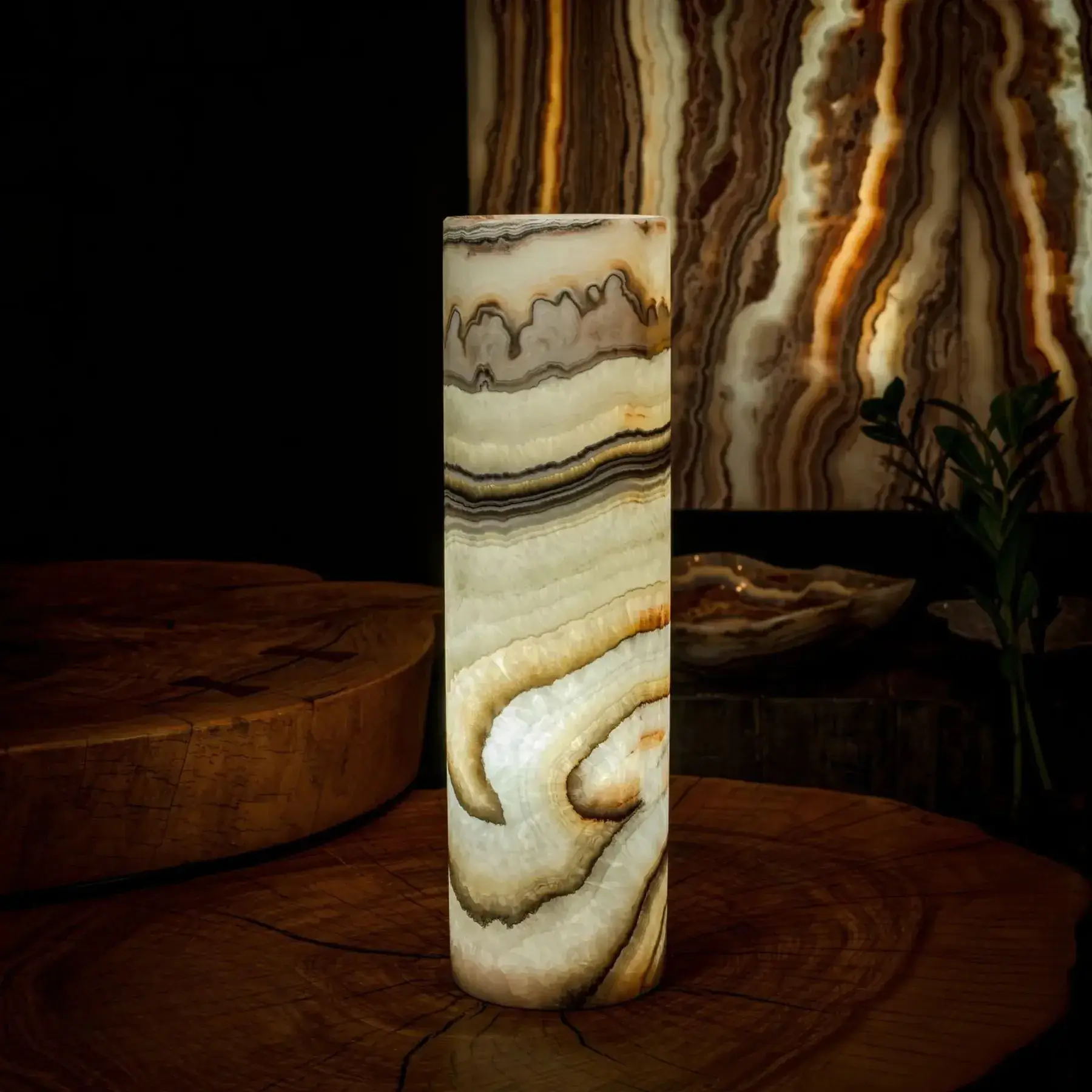Sahara Onyx Lamp (Cylinder Table Lamp #32)