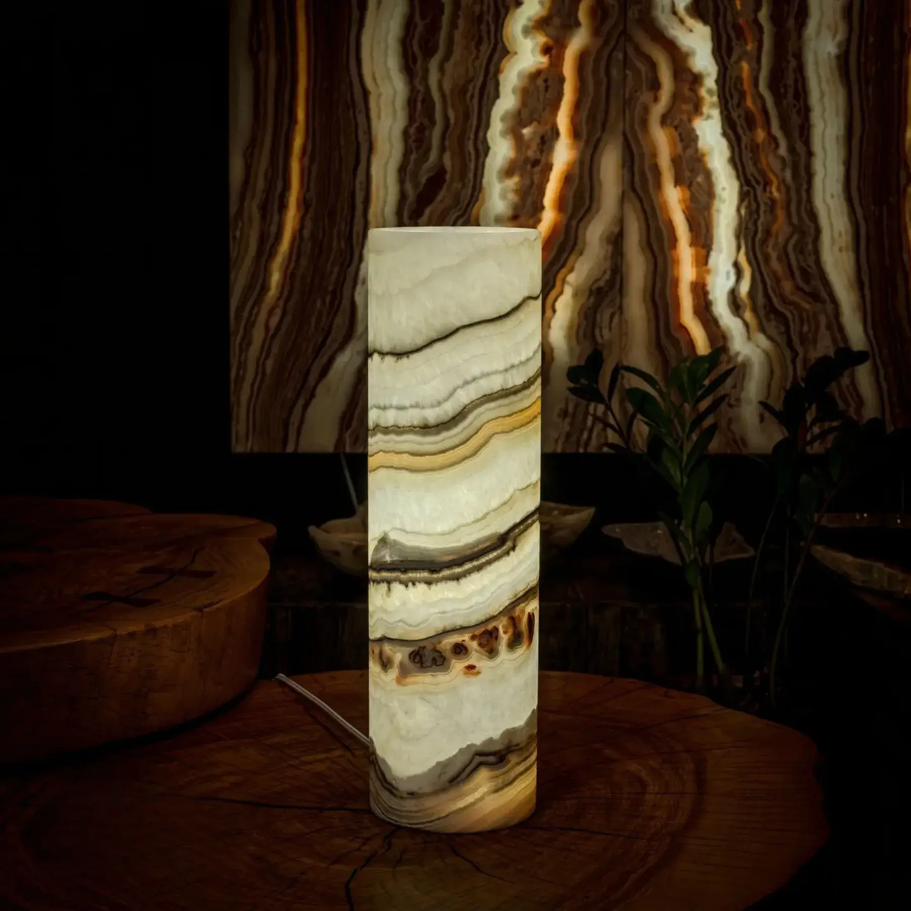 Sahara Onyx Lamp (Cylinder Table Lamp #33)