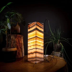 Sahara Onyx Square Crystal Table Lamp