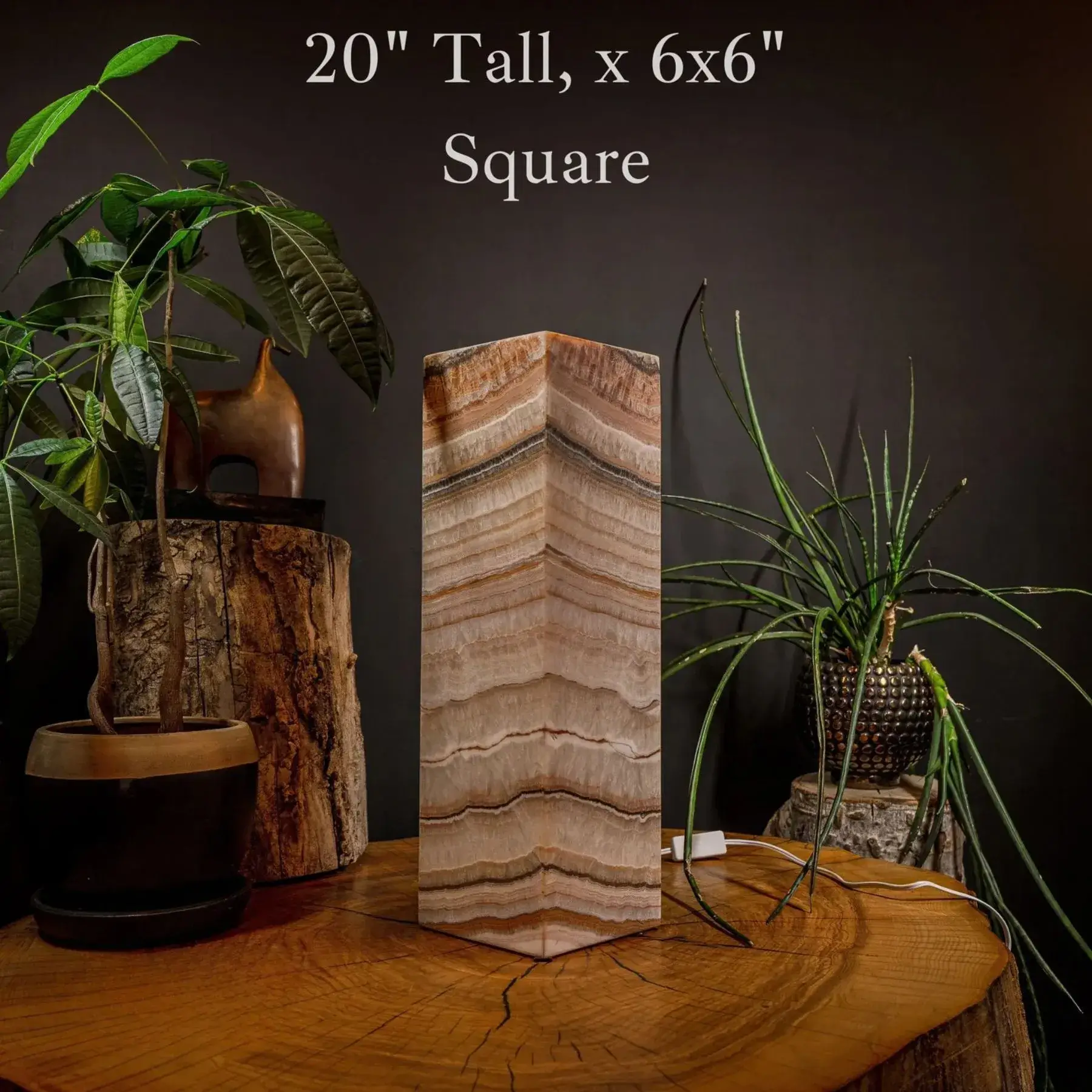 Sahara Onyx Square Crystal Table Lamp #2