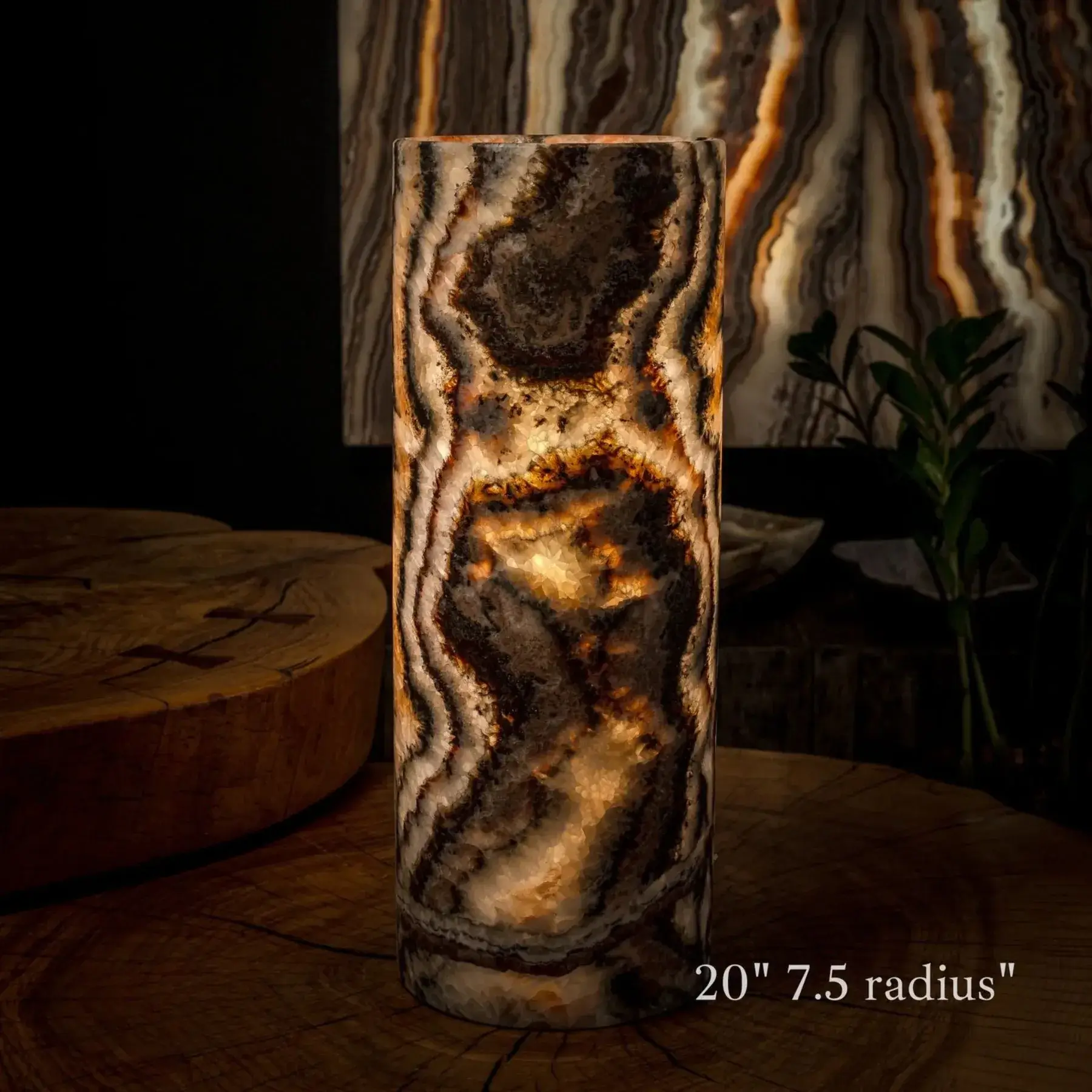 Tangerine Crystal (Onyx Table Lamp #27)