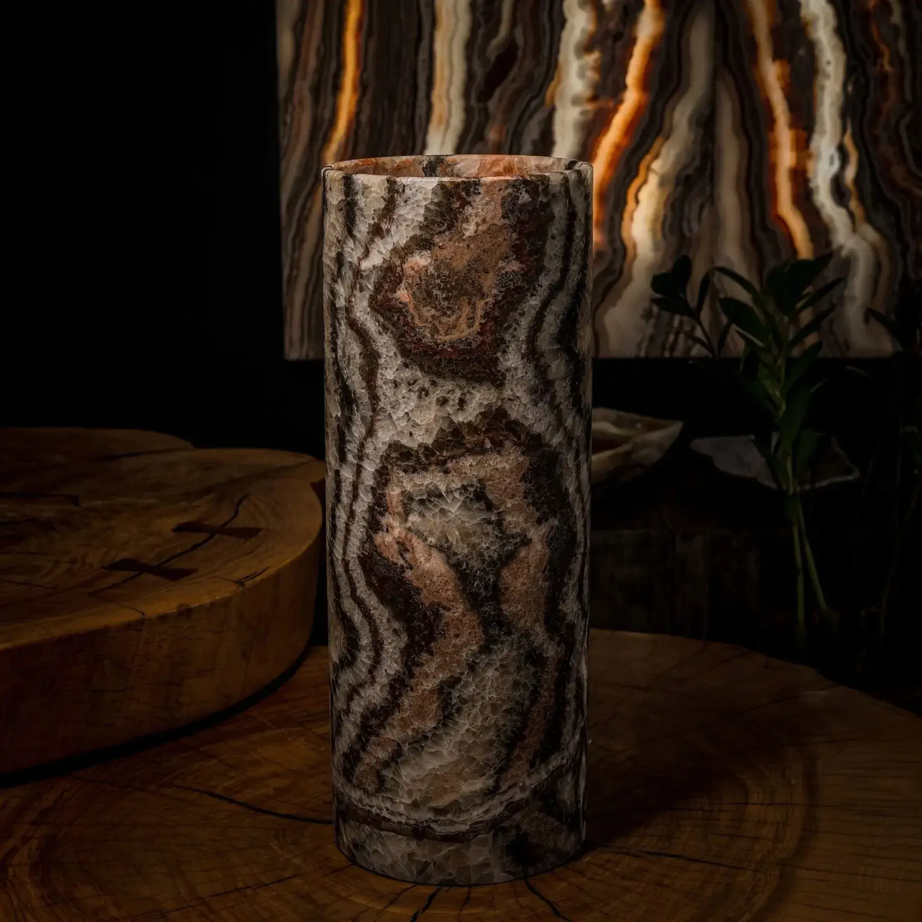 Tangerine Crystal (Onyx Table Lamp #27)