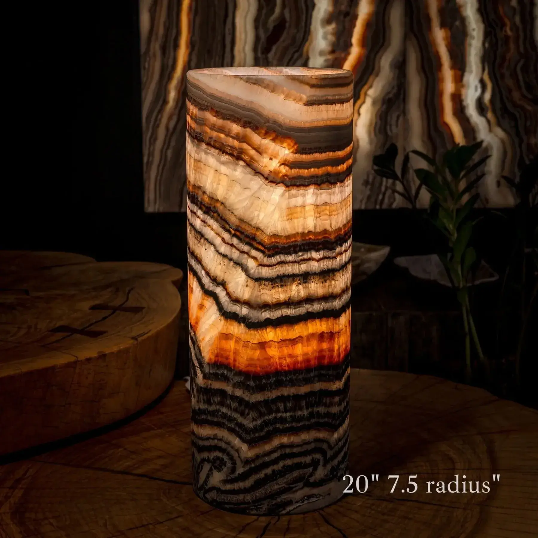 Tangerine Crystal (Onyx Table Lamp #28)