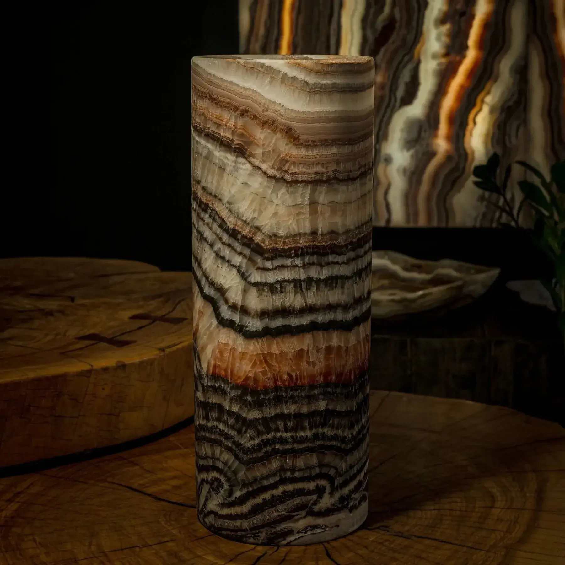 Tangerine Crystal (Onyx Table Lamp #28)