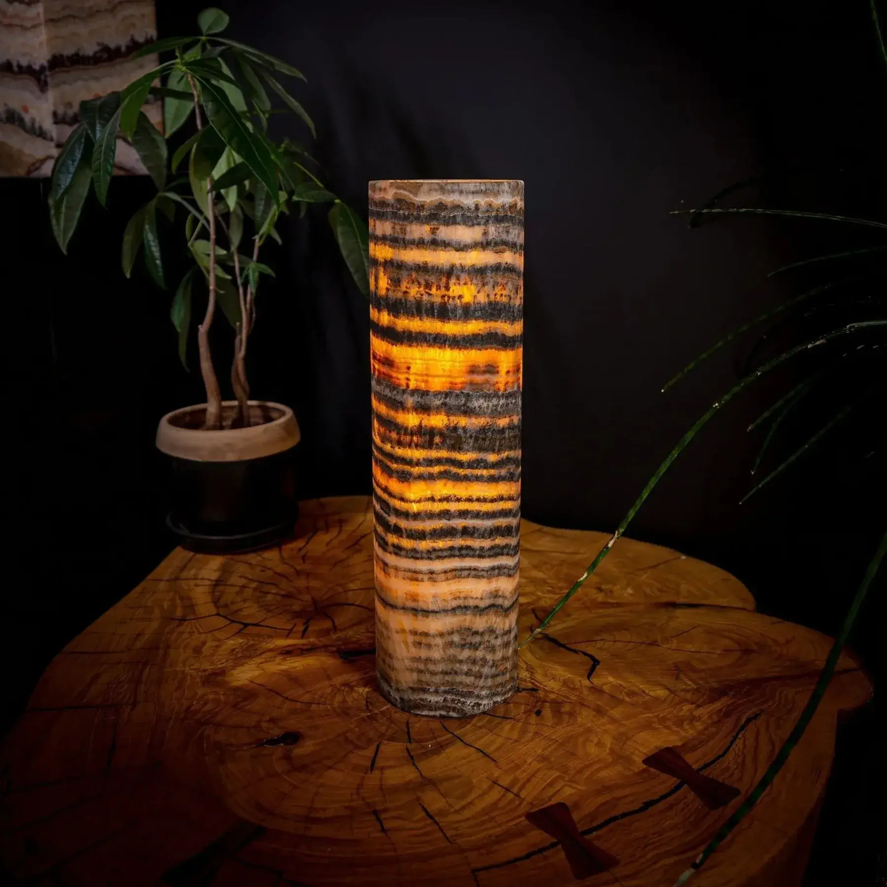 Tangerine Sierra Onyx Lamp (Table Lamp #26)