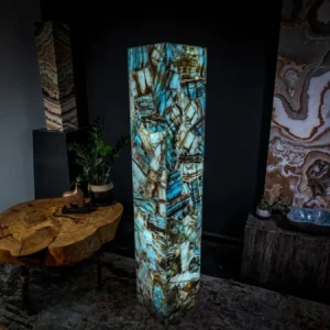 Argentina Blue Onyx Square Floor Lamp