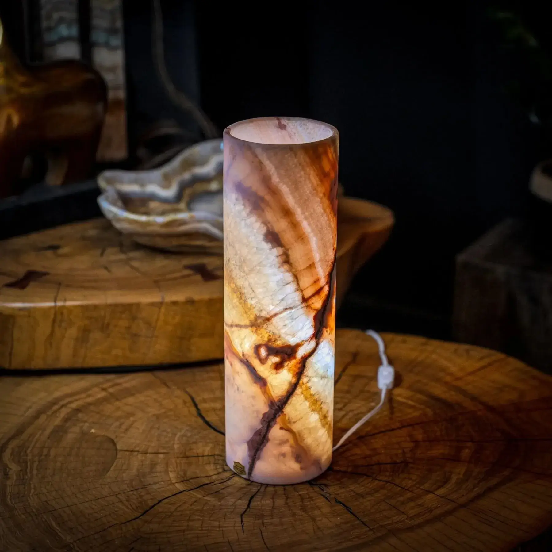 Razzberry Rosa Onyx Lamp (Crystal Table Lamp #10)