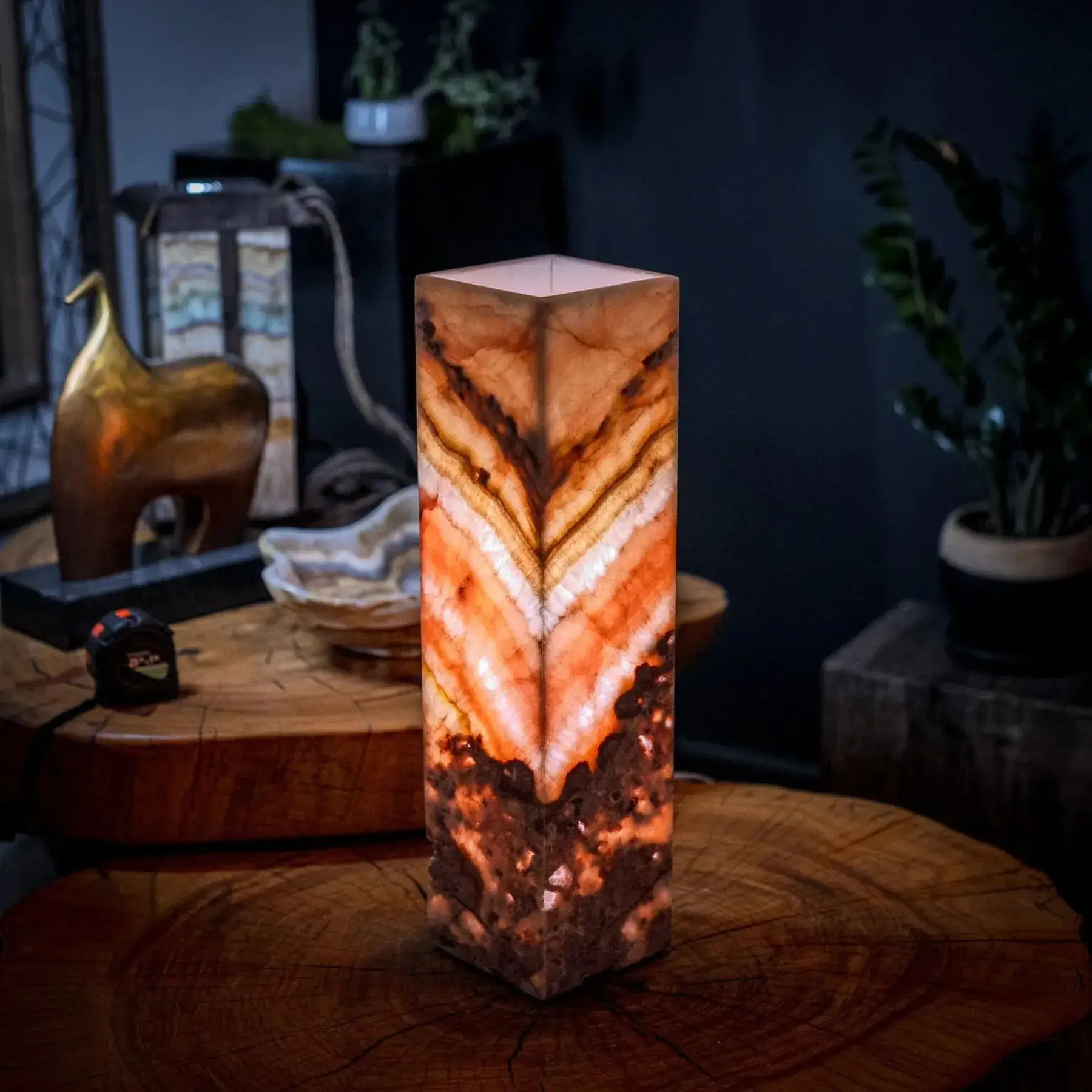 Razzberry Rosa Onyx Lamp (Crystal Table Lamp #11)