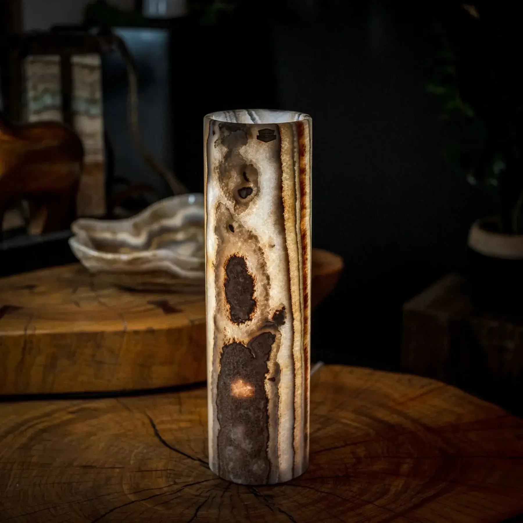 Sahara Onyx Lamp (Cylinder Table Lamp #34)