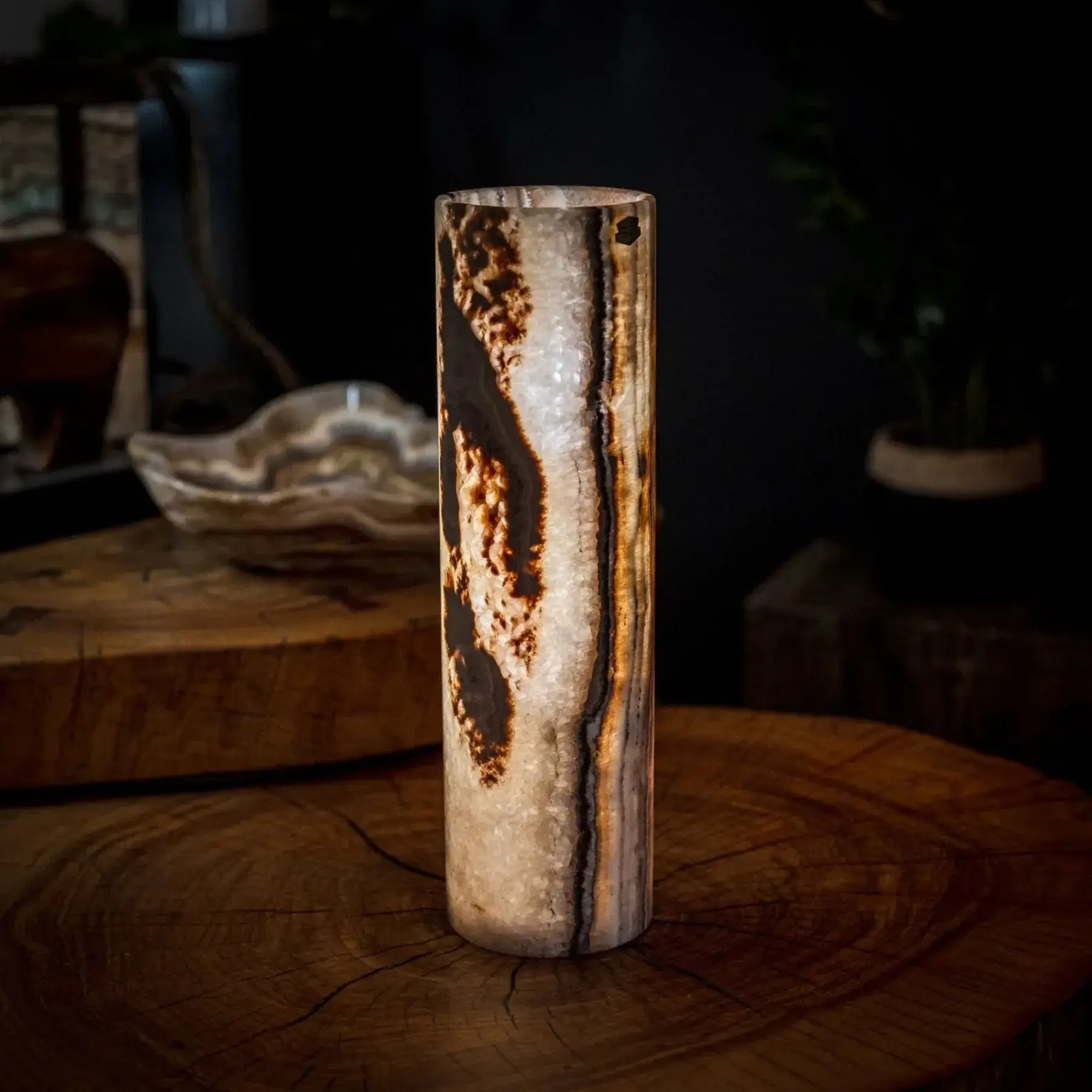 Sahara Onyx Lamp (Cylinder Table Lamp #35)