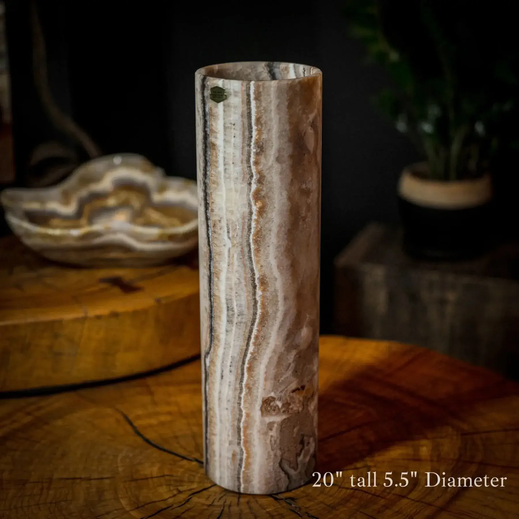 Sahara Onyx Lamp (Cylinder Table Lamp #35)