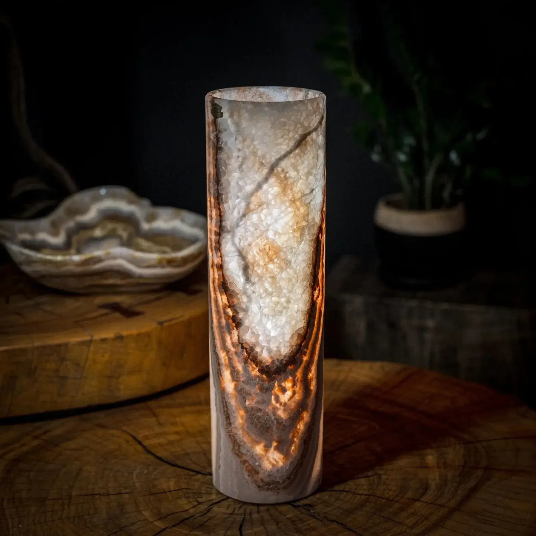 Sahara Onyx Lamp (Cylinder Table Lamp #36)