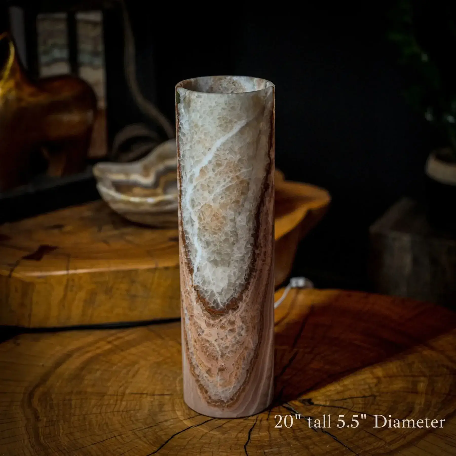 Sahara Onyx Lamp (Cylinder Table Lamp #36)