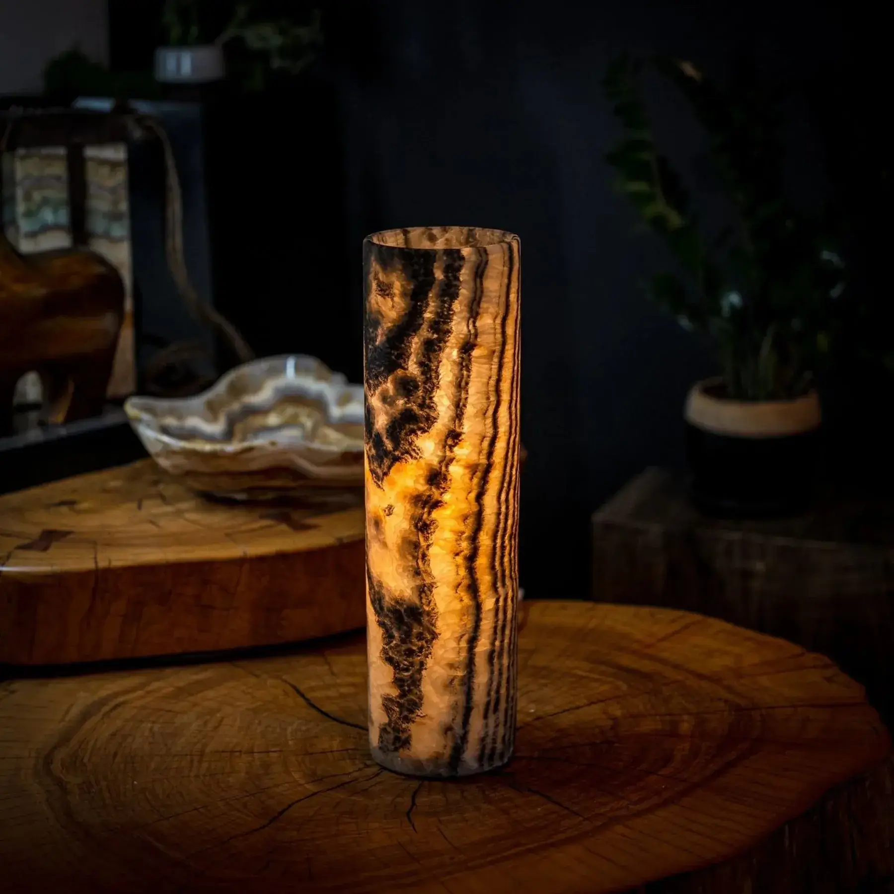 Tangerine Crystal (Onyx Table Lamp #29)