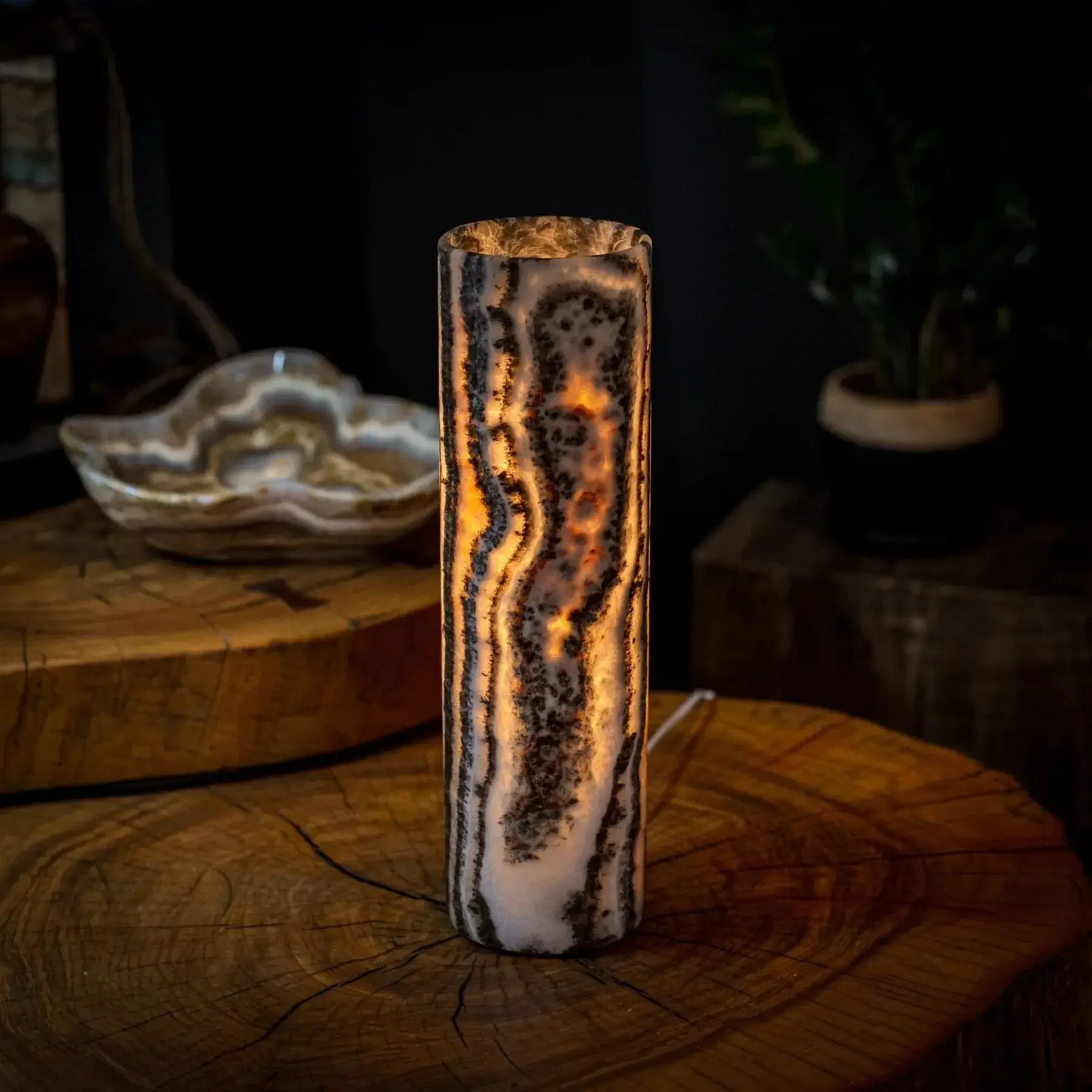 Tangerine Crystal (Onyx Table Lamp #30)