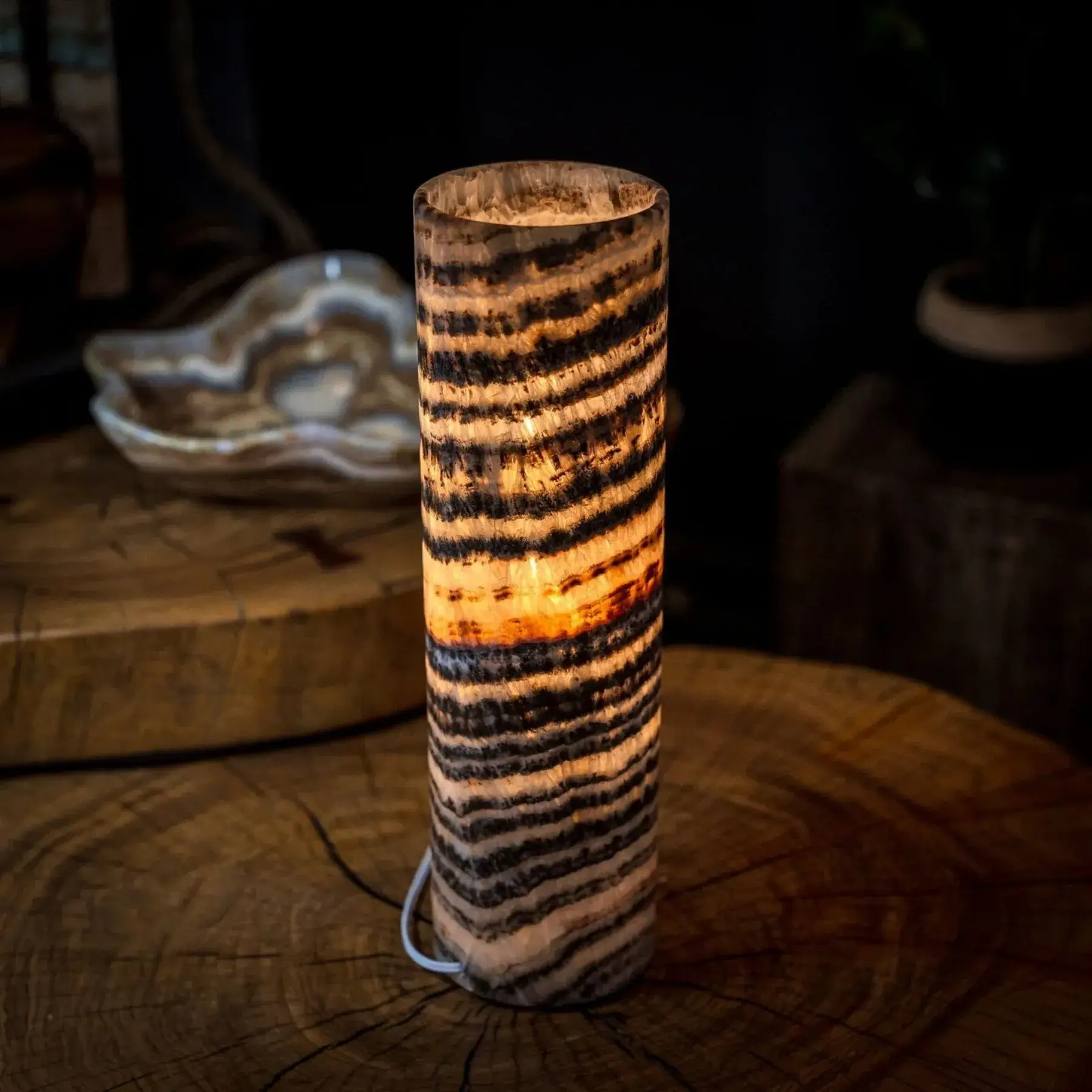 Tangerine Crystal (Onyx Table Lamp #31)