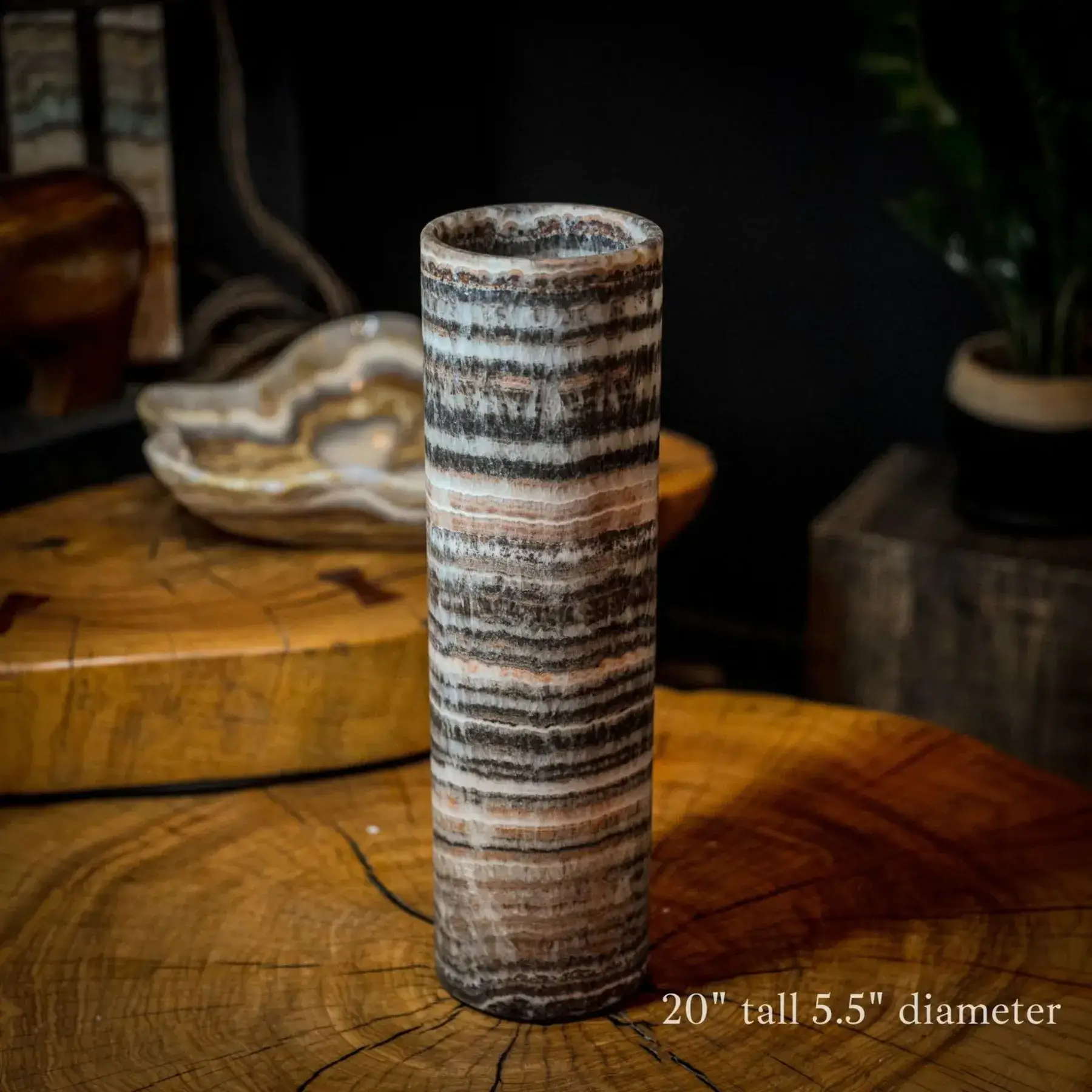 Tangerine Crystal (Onyx Table Lamp #32)