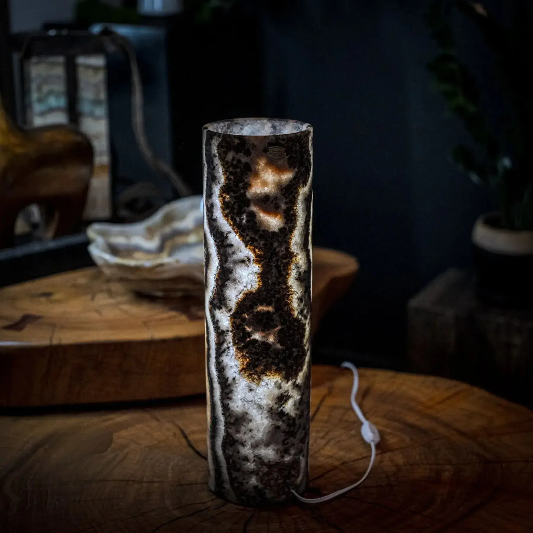 Tangerine Crystal (Onyx Table Lamp #33)